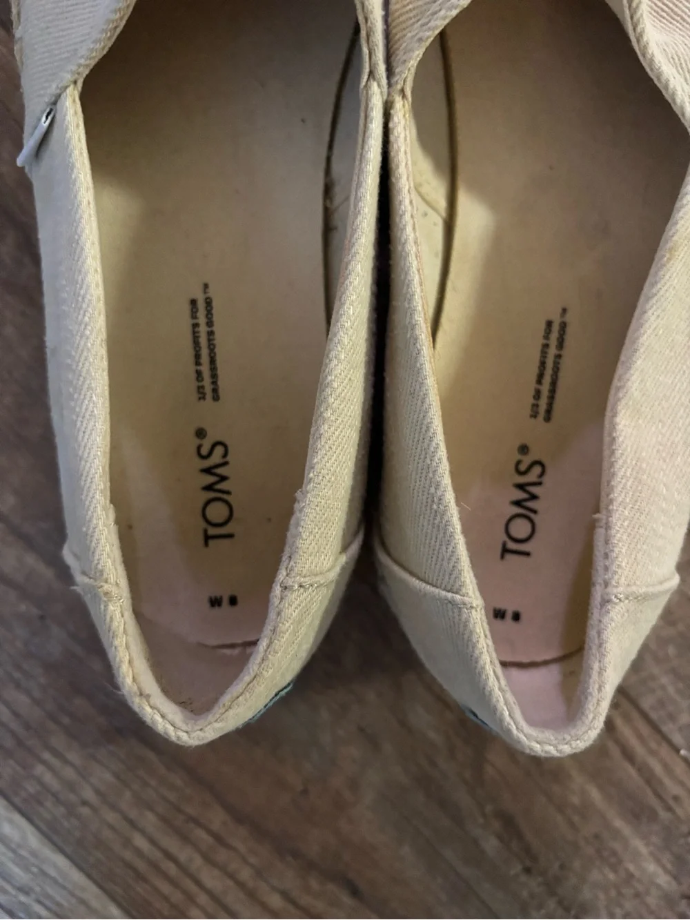 TOMS Classic Alpargata Espadrille Flats Natural Canvas Women’s Size 8 W8